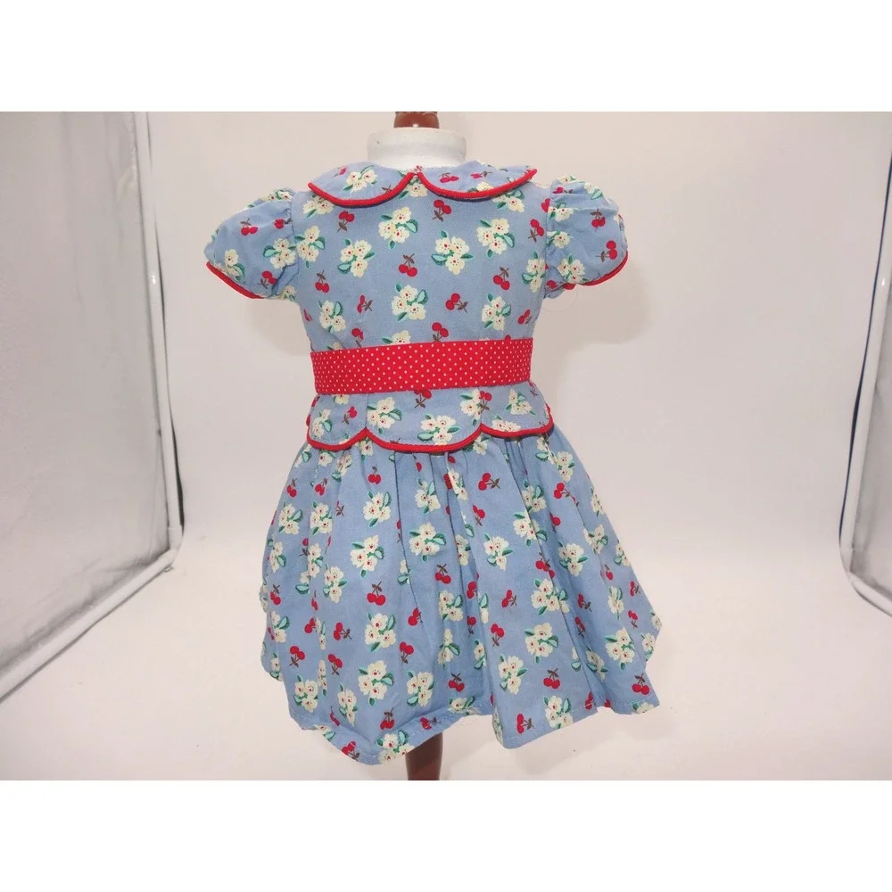 American Girl Doll Emily Bennet Blue Cherry Meet Dress 18 Inch